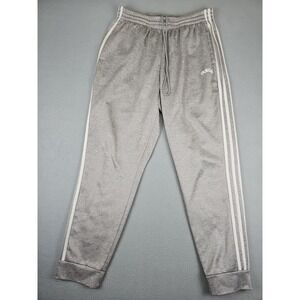 Adidas Joggers Men's Size Medium Tech Fleece Grey White Stripes Climawarm